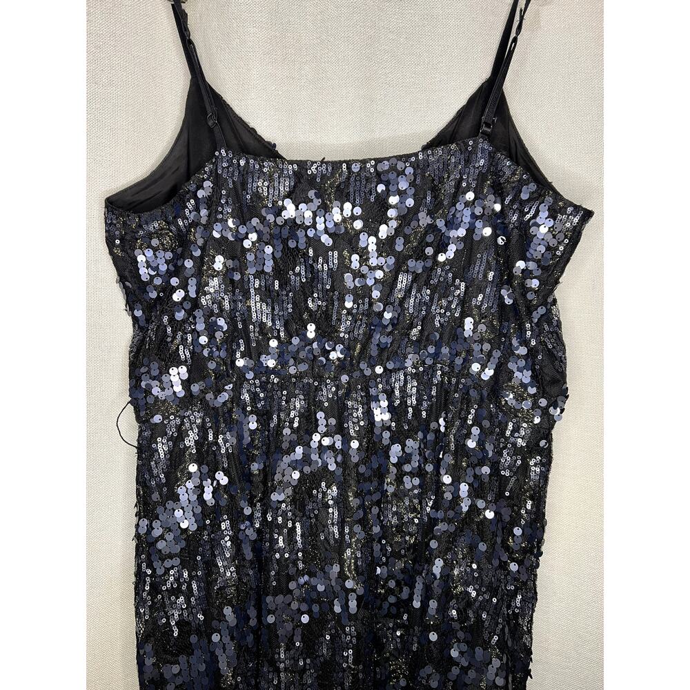 Express Black Silver Sequined Sparkly Sexy Lined Strapless Mini Dress - Picture 9 of 11
